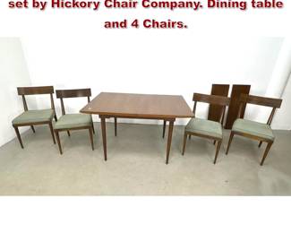 Lot 816 Mid Century Modern walnut dining set by Hickory Chair Company. Dining table and 4 Chairs.