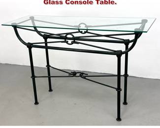 Lot 944 Giacometti Style Patinated Iron and Glass Console Table. 