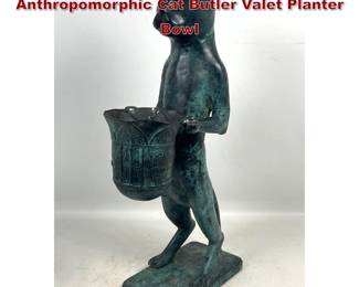 Lot 1052 Diego Giacometti Style Patinated Anthropomorphic Cat Butler Valet Planter Bowl