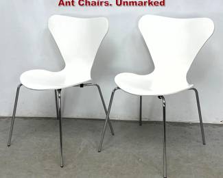 Lot 814 Pair Arne Jacobsen Style Bentwood Ant Chairs. Unmarked
