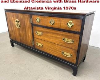Lot 764 Lane Furniture Chinoiserie Walnut and Ebonized Credenza with Brass Hardware Altavista Virginia 1970s