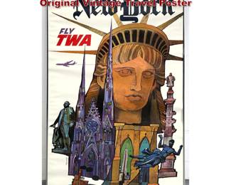 Lot 1085 David Klein, Fly TWA New York Original Vintage Travel Poster