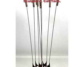 Lot 993 Brutalist Mid Century Modern Table Sculpture. Cat Tails. 