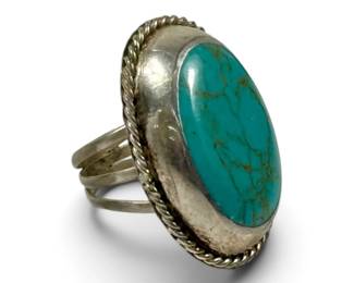 Taxco Turquoise and Sterling Ring