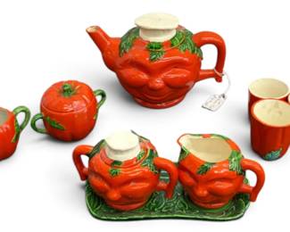 Ceramic Tomato Tea Set