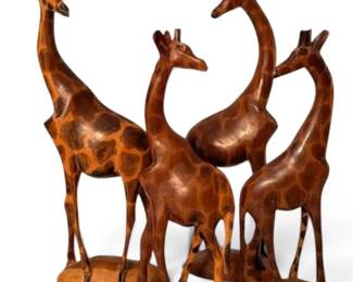 Wooden Giraffe Statues