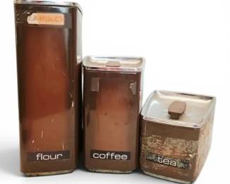 Vintage Lincoln Beauty Ware Aluminum Canisters
