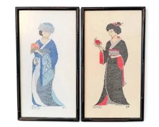 Framed Japanese CrossStitch Panels
