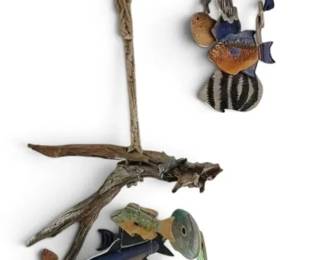Art Pottery Fish Mobiles on Driftwood