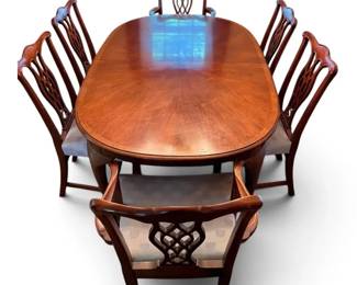 Wooden Dining Table Six Chairs