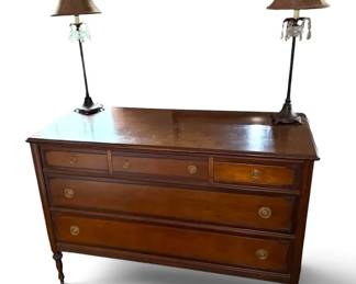 Vintage Wooden Dresser Table Lamps
