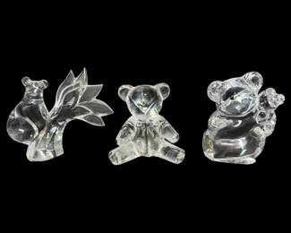 Crystal Glass Koalas Bears Ralph Lauren, Baccarat, Orrefors