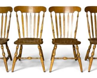 4 S. Bent Bros. Colonial Wood Chairs by Garden, Masso