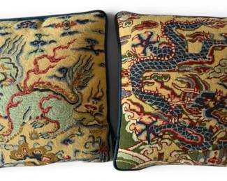 Dragon Needlepoint Pillows