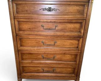 Henredon Wood Dresser w Glass Top