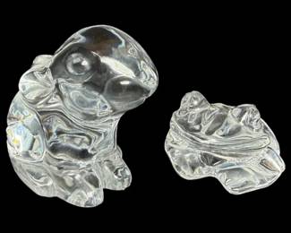 Waterford Crystal Glass Frog Rabbit Figures