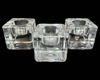 Orrefors Glass Candle Holders