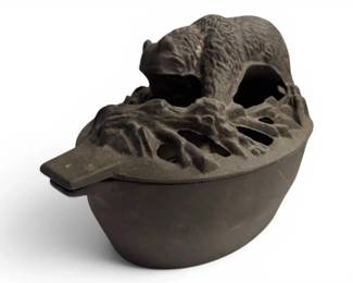 John Wright Cast Iron Bear Steamer
