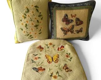 Butterfly Needlepoint Pillows