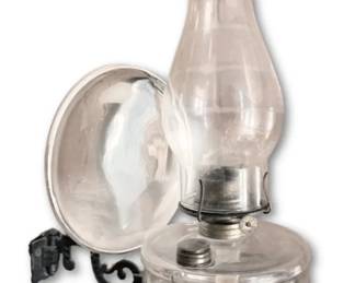 Antique Plume Atwood Oil Lamp Wall Sconce