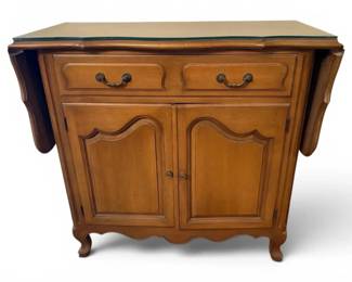Chippendale Style Serving Cabinet w Drop Leaves