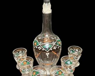 Mini Painted Glass Decanter Cups