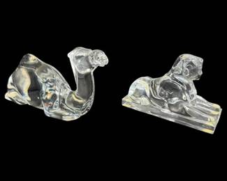 Baccarat Crystal Glass Camel Sphinx Figures