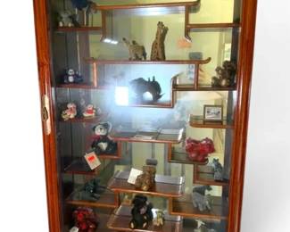 Wood Wall Mirror Cabinet W Trinkets