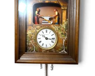 German Schmeckenbecher Coach Station Black Smith Wall Clock