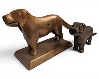 Two Brass Cast Iron Dog Nutcrackers