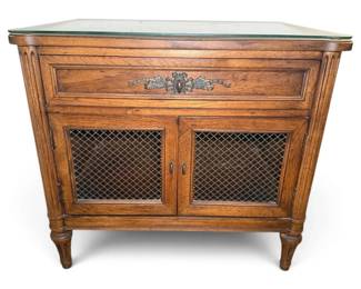 Wood Nightstand W Mesh Front