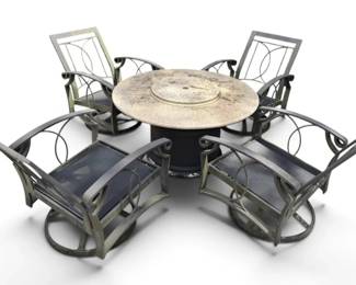 Granite Fire Pit Four Chairs
