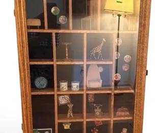 Wall Mounted Knickknack Cabinet W Dollhouse Miniatures