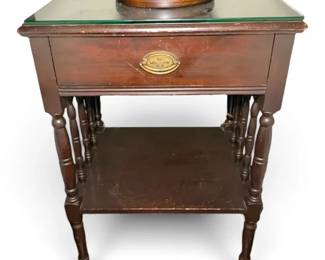 Vintage Wooden Night Stand w Spindle Legs