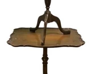 Two Small Wooden Side Tables One Scalloped