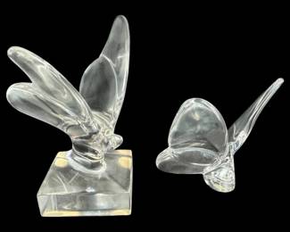 Baccarat Crystal Glass Butterfly Figures