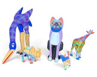 Colorful Painted Wooden Animals