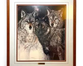 Silent Spring Wolf Print by Judy Larson 29 x 31