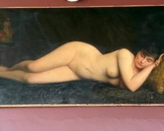 Reclining Nude by French Painter Pascal Blanchard, 1912  (35"x90")