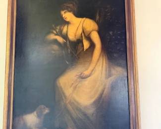 Lady with a Dog 18th c. English School (81"x48")