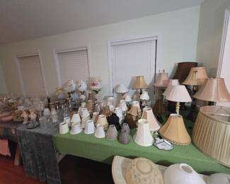 Assorted lamps and shades