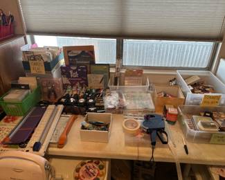 Stamps, shaped punches, ink, cardstock, handmade cards