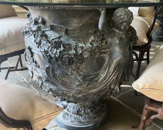 Large Urn Used as Table