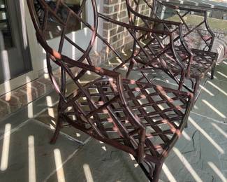 Pair of Chippendale Garden Chairs by Richard Frinier