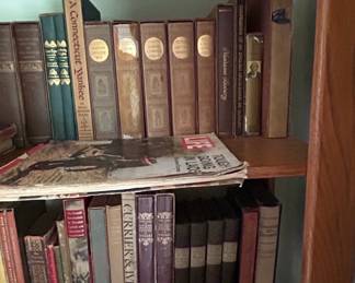 Vintage Oak Bookcase with Collection of Classic Literature third image