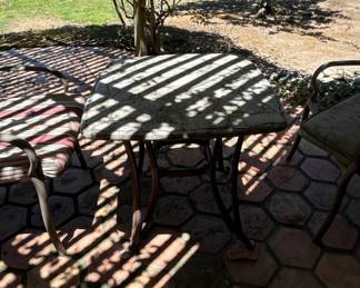Wrought Iron and Mosaic Tile Bistro Set second image