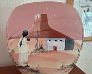 Southwestern Desert Landscape Ceramic Vase
