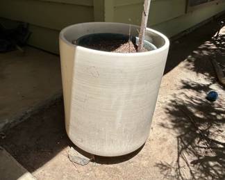Large Glazed Ceramic Cylinder Planter  Gainey Pottery Style