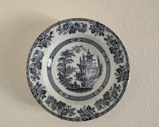 Royal Doulton Madras Flow Blue Transferware Plates and Platter fourth image