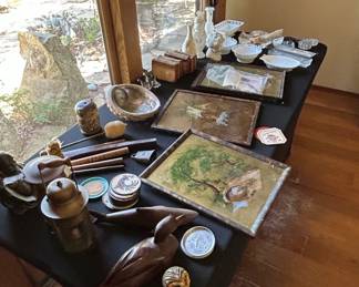 Assorted Vintage Milk Glass and Decorative Collectibles
